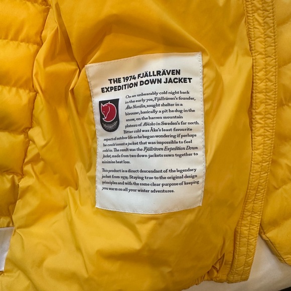 Fjallraven yellow expedition puffer jacket - Picture 3 of 7